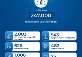 İlk rübdə əlilliyi olan 4800 şəxsə 247 min reabilitasiya vasitəsi verilib