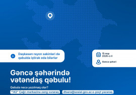 Gəncə şəhərində vətəndaş qəbulu keçiriləcək