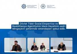 Dövlət Tibbi-Sosial Ekspertiza və Reabilitasiya Agentliyinin İdarə Heyətinin sədri Anar Bayramov  Mingəçevir şəhərində vətəndaşları qəbul edib